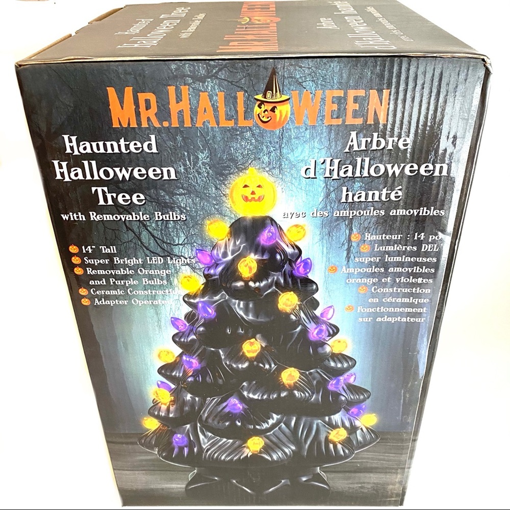 Mr Halloween Ceramic Tree Haunted Black 14" NEW